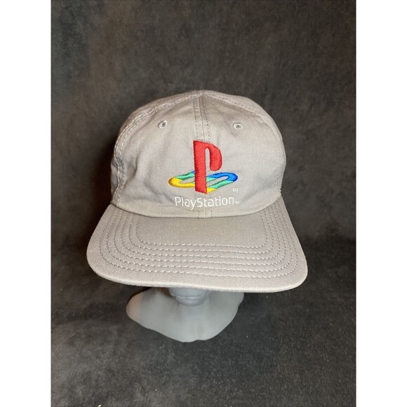 Y2K Rare Official Sony Playstation Hat Reversible Adjustable Strap Grey/Black - Picture 1 of 8